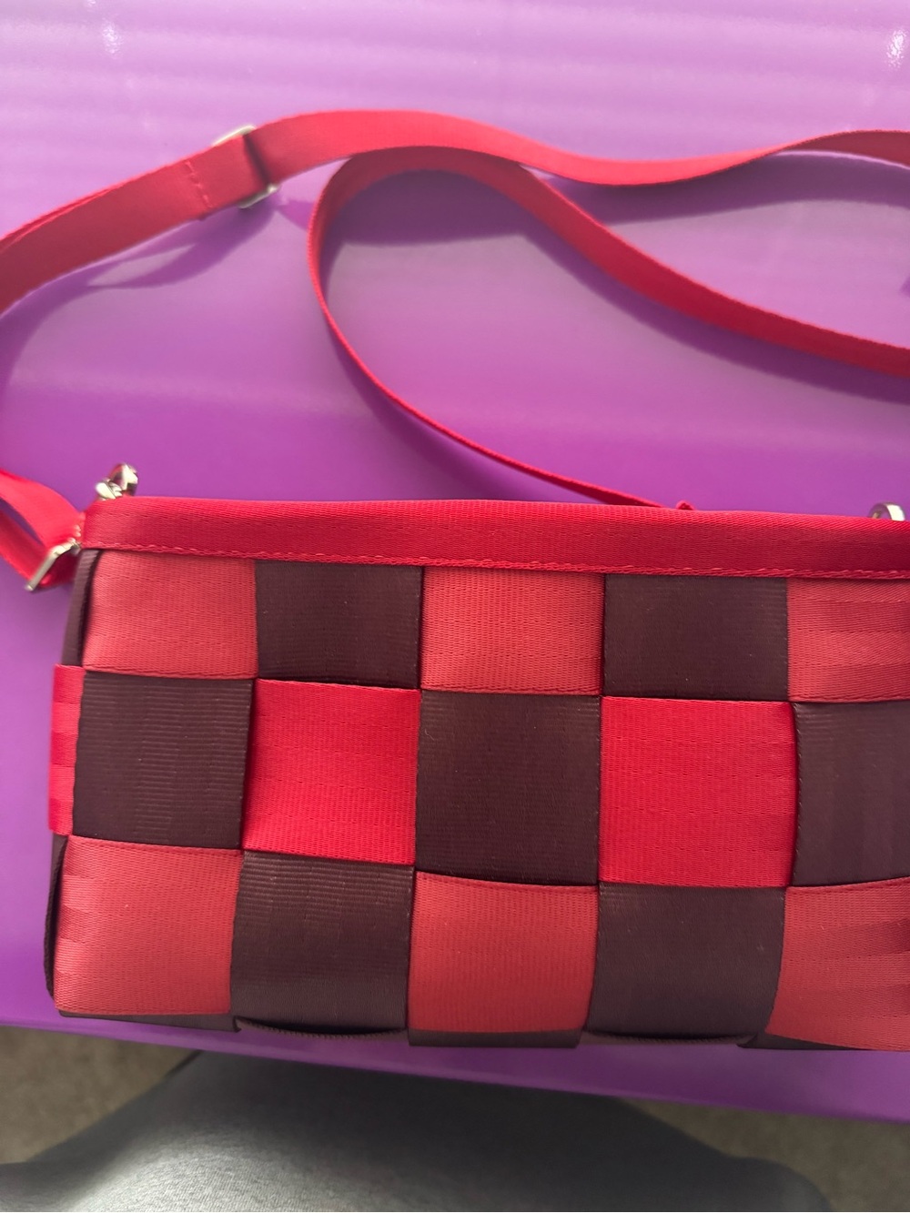 Harveys Cola Edition 160 out of 250 Red and Burgundy Woven Crossbody Bag